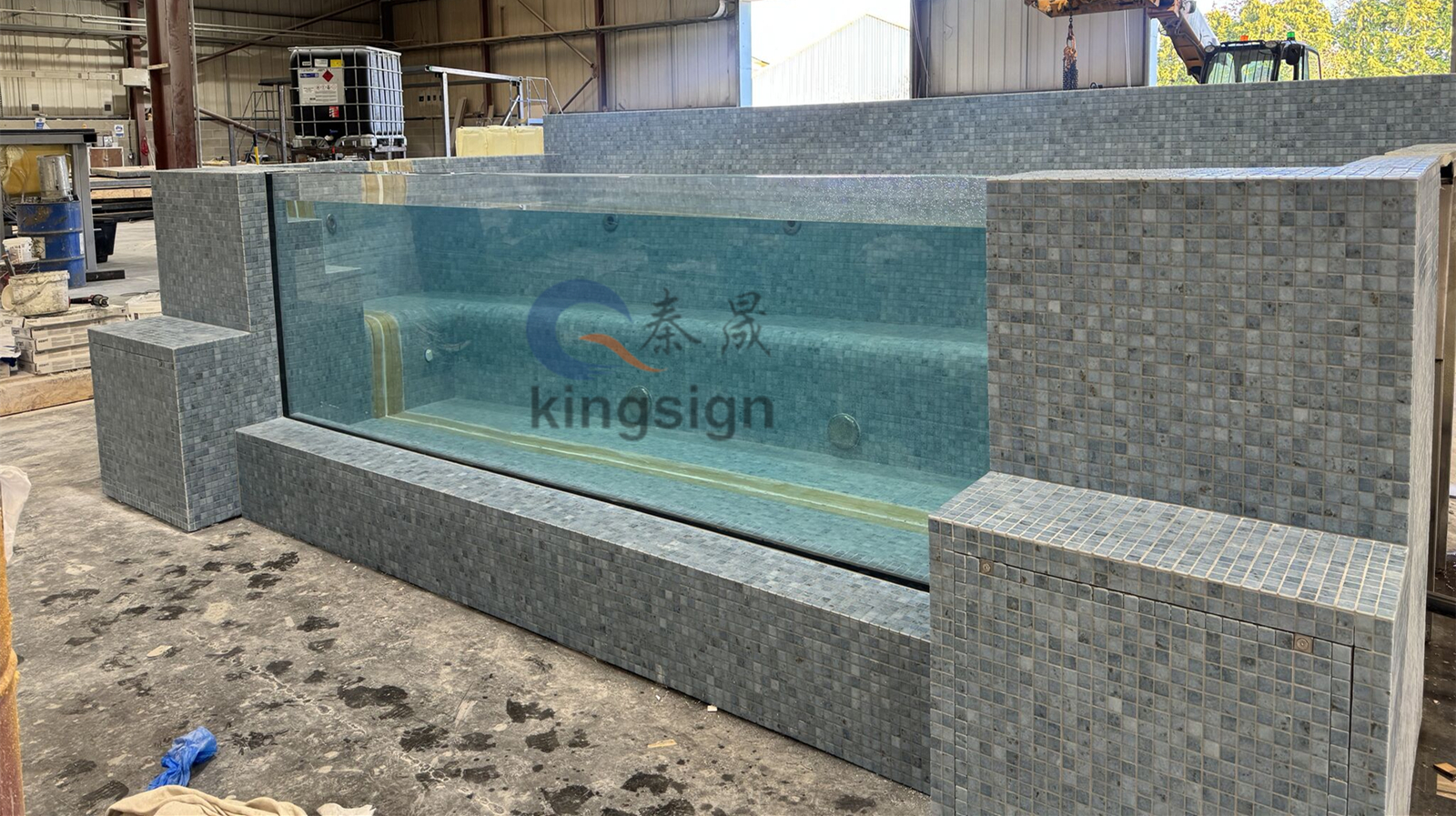 Kingsign akrylblokkpanel for svømmebassengvindu